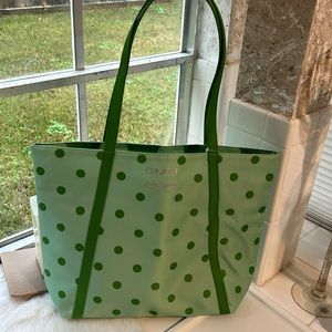 Clinique Kate Spade Tote bag green Polka dot.